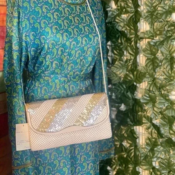 Vintage DEADSTOCK Another Y&S Original Metallic‎ Mesh/Chainmail Crossbody Clutch - Picture 10 of 10